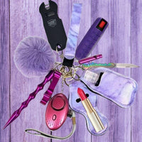 Thumbnail for defense-divas-purple-self-defense-stun-gun-keychain-fight-fobs-kit