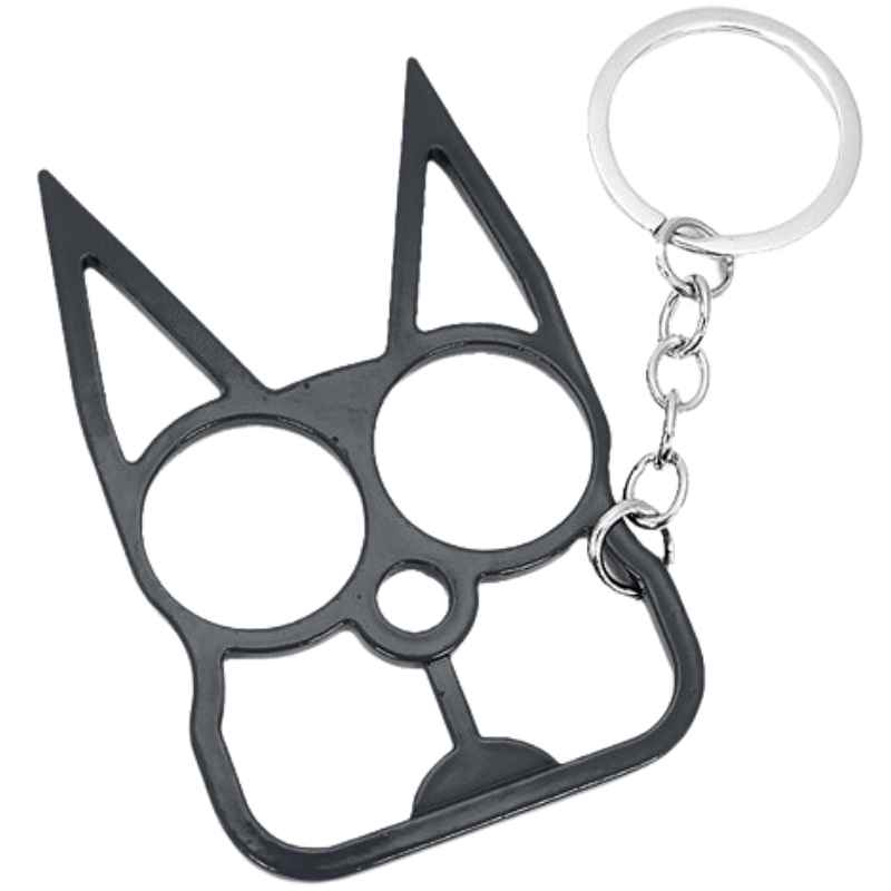 defense-divas meowch black cat self defense keychain