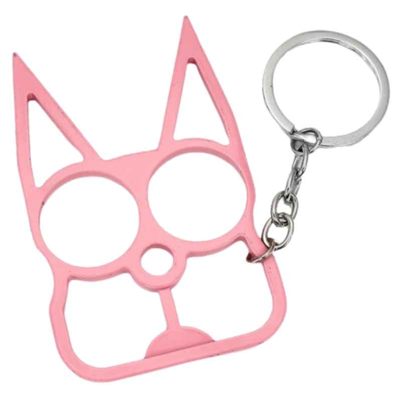 defense-divas meowch pink cat self defense keychain