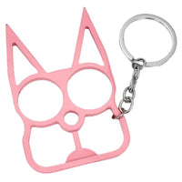 Thumbnail for defense-divas meowch pink cat self defense keychain