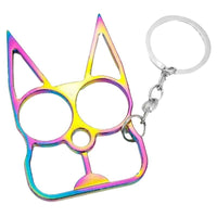 Thumbnail for defense-divas meowch rainbow cat self defense keychain