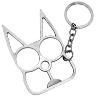 Thumbnail for defense-divas meowch silver cat self defense keychain