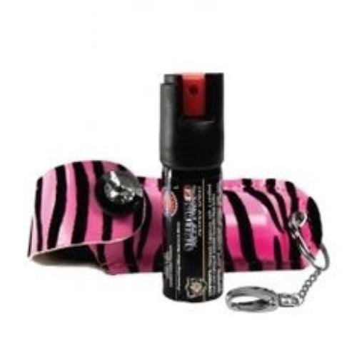 Defense Divas® Pepper Spray Streetwise 23% OC Super Strength Safari Fashion Model Pepper Sprays Pink & Black