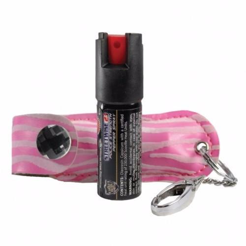 Defense Divas® Pepper Spray Streetwise 23% OC Super Strength Safari Fashion Model Pepper Sprays Pink & White