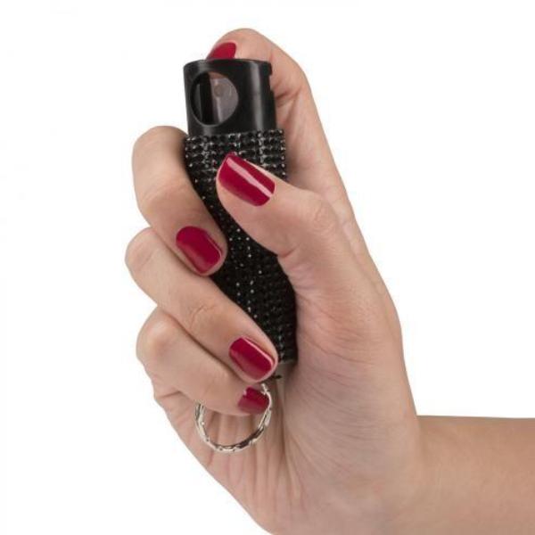 Guard Dog Pepper Spray Rhinestone Bling It On Pepper Spray Self Defense Key Ring Black