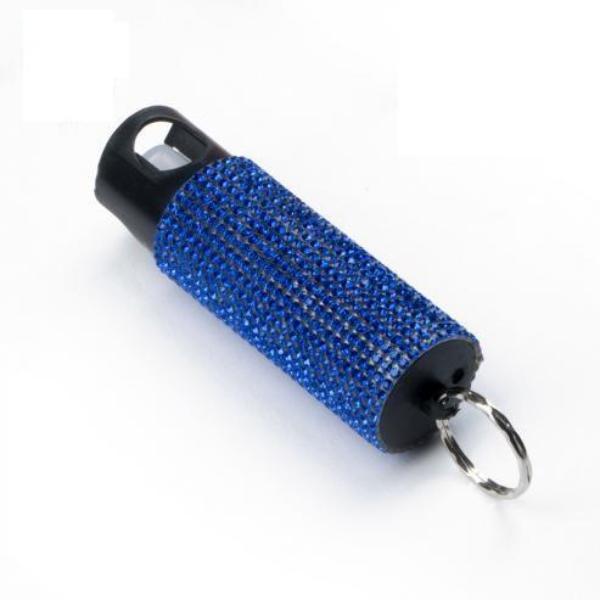 Guard Dog Pepper Spray Rhinestone Bling It On Pepper Spray Self Defense Key Ring Blue
