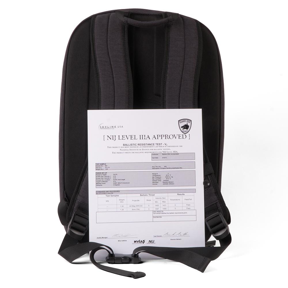 Defense Divas® Bullet Blocker ProShield Smart Bulletproof Backpack + Charging Bank - Gray