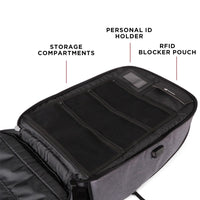 Defense Divas® Bullet Blocker ProShield Smart Bulletproof Backpack + Charging Bank - Gray
