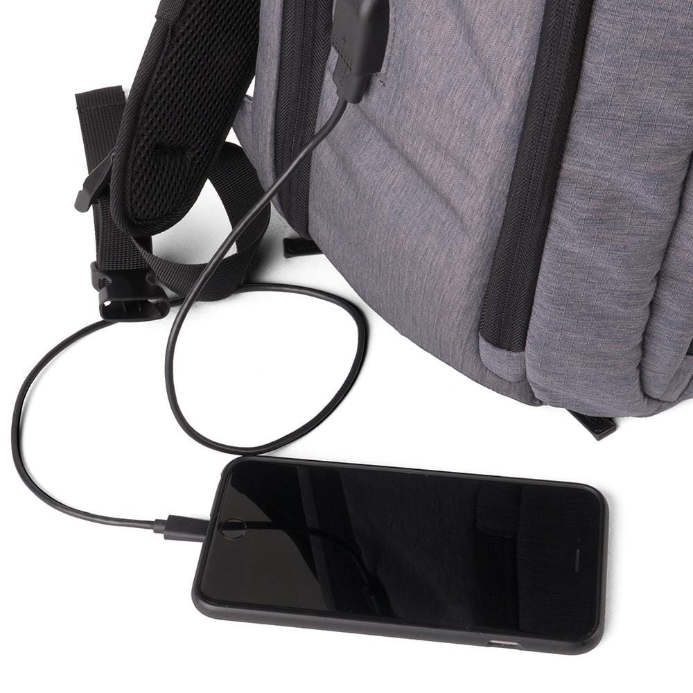 Defense Divas® Bullet Blocker ProShield Smart Bulletproof Backpack + Charging Bank - Gray