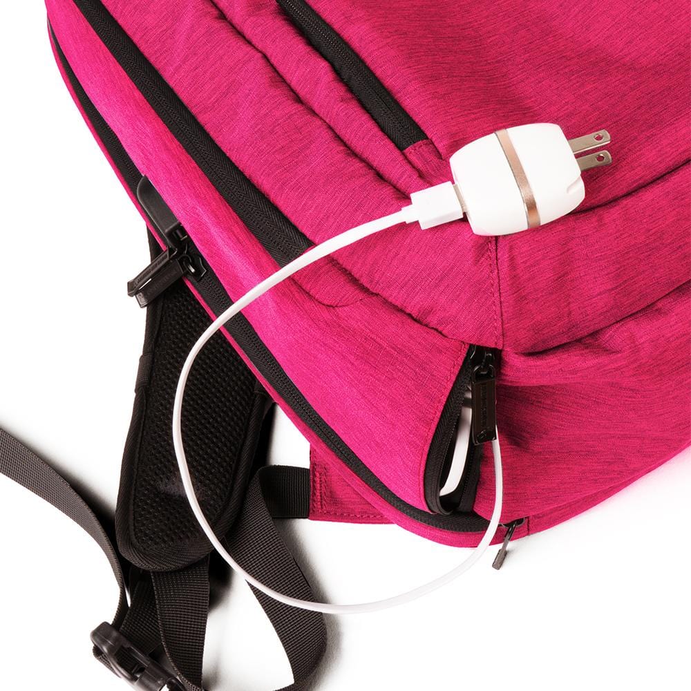 Defense Divas® Bullet Blocker ProShield Smart Bulletproof Backpack + Charging Bank - Hot Pink