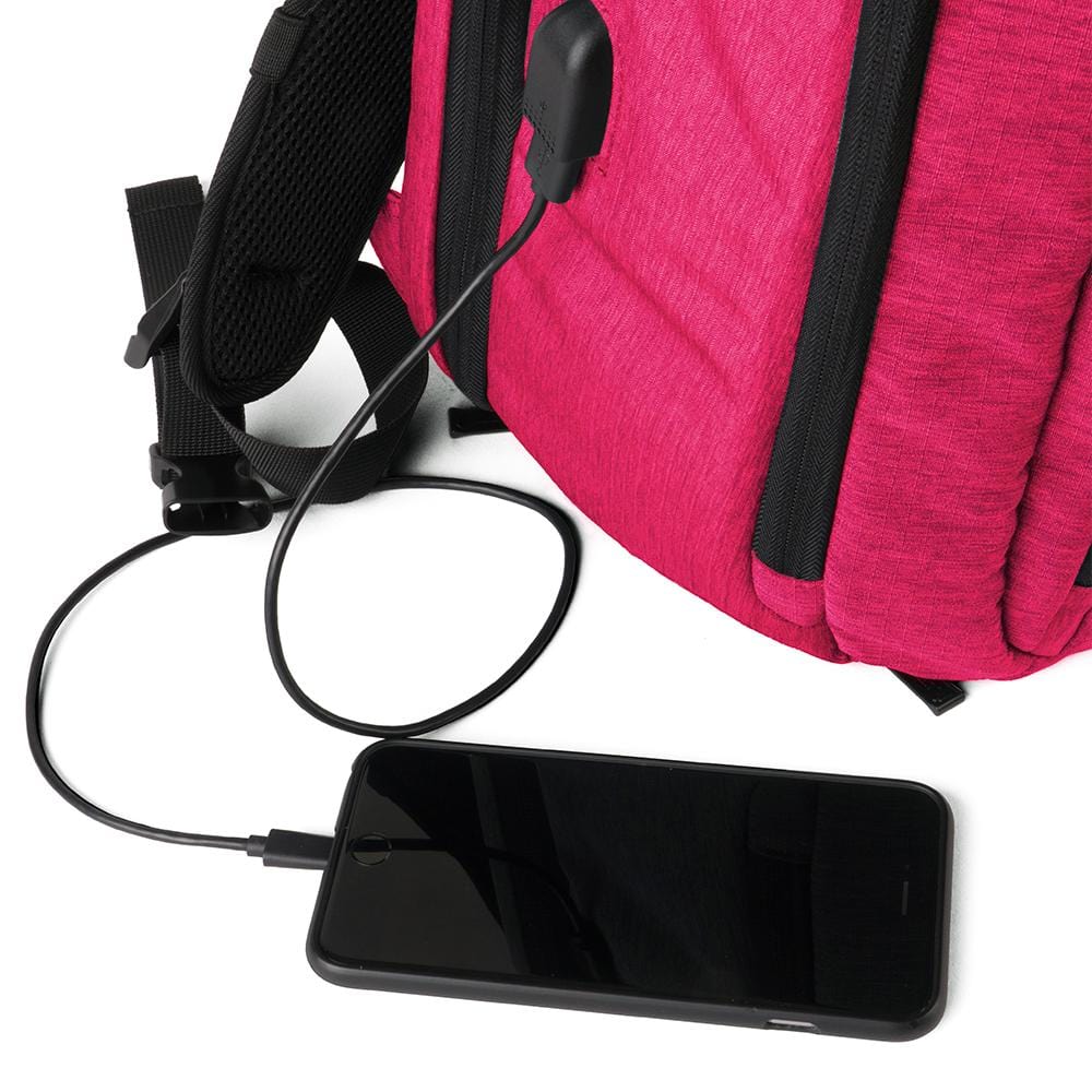 Defense Divas® Bullet Blocker ProShield Smart Bulletproof Backpack + Charging Bank - Hot Pink