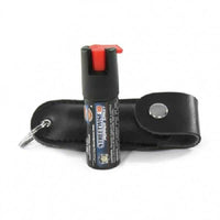 Thumbnail for Defense Divas® Pepper Spray 18% OC Pepper Spray Leatherette Soft Case Key Ring Black