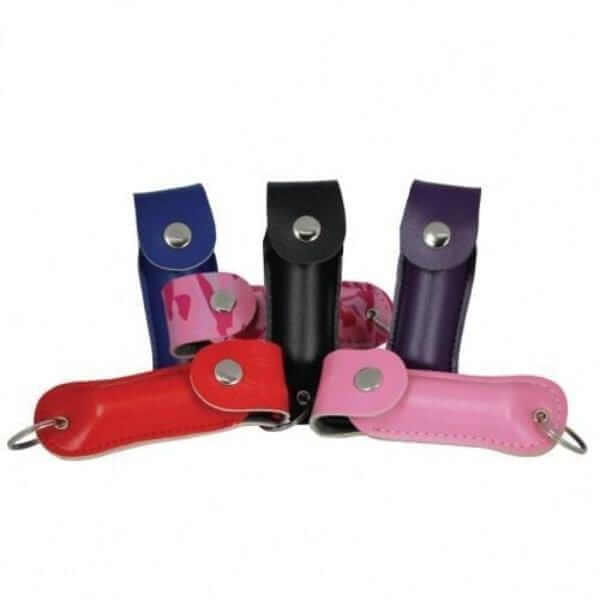 Defense Divas® Pepper Spray 18% OC Pepper Spray Leatherette Soft Case Key Ring