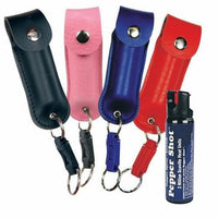 Thumbnail for Defense Divas® Pepper Spray Pepper Shot 10% OC Pepper Spray Leatherette Quick Release Key Ring