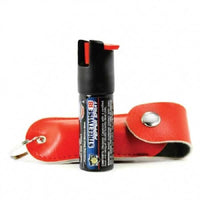 Thumbnail for Defense Divas® Pepper Spray 18% OC Pepper Spray Leatherette Soft Case Key Ring Red