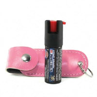 Thumbnail for Defense Divas® Pepper Spray 18% OC Pepper Spray Leatherette Soft Case Key Ring Pink