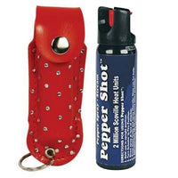 Thumbnail for Defense Divas® Pepper Spray Pepper Shot 10% OC Rhinestone Bling Pepper Spray Self Defense Red