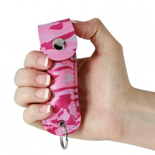 Defense Divas® Pepper Spray Pink Camouflage Police Strength 18 OC Pepper Spray Key Chain