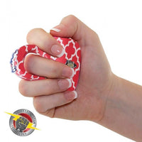 Defense Divas® Stun Guns Pink Quatrofoil Sting Ring Stun Gun Instant Squeeze 18 Million Volts