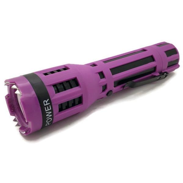 Defense Divas® Stun Guns DNA Collecting Rubberized Grip Dual Flashlight Stun Gun Purple/Black