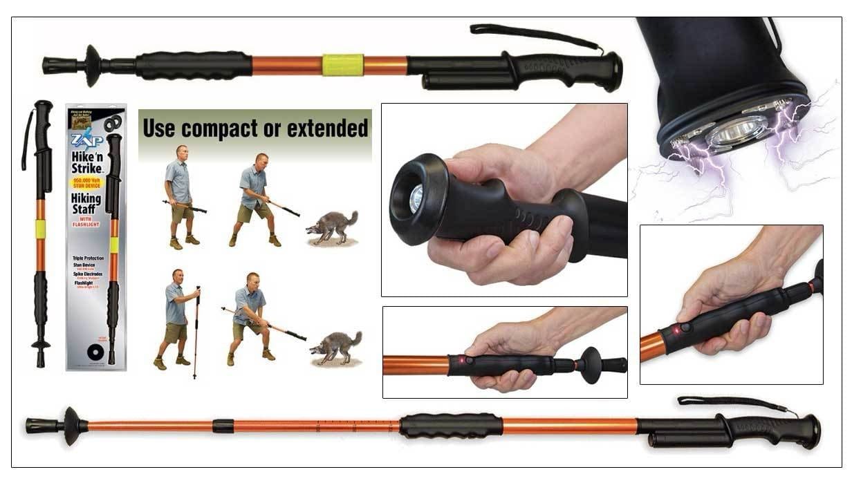 Defense Divas® Stun Guns Hike ‘n Strike 950,000 Volts Stun Hiking Stick & Flashlight