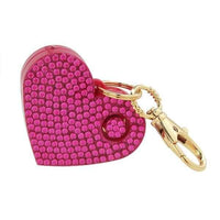 Thumbnail for Defense Divas® Campus Safety Bling Pink Rhinestone Heart Panic Alarm Personal Safety Flashlight Key Chain