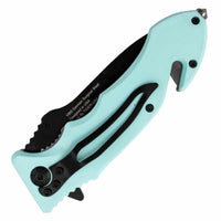 Defense Divas® Knives & Knuckles Auto Safety and Tactical Self-Defense Blue Tanto Blade