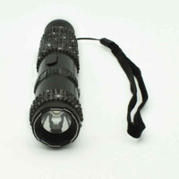 Thumbnail for defense divas black rhinestone bling stun gun flashlight feature view