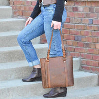 Thumbnail for Lady Conceal Handgun Purses Concealed Carry Bella Leather Tote Lockable CCW Bag
