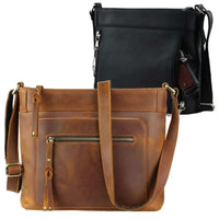 Thumbnail for Lady Conceal Handgun Purses Concealed Carry Delaney Leather Crossbody Lockable CCW Bag