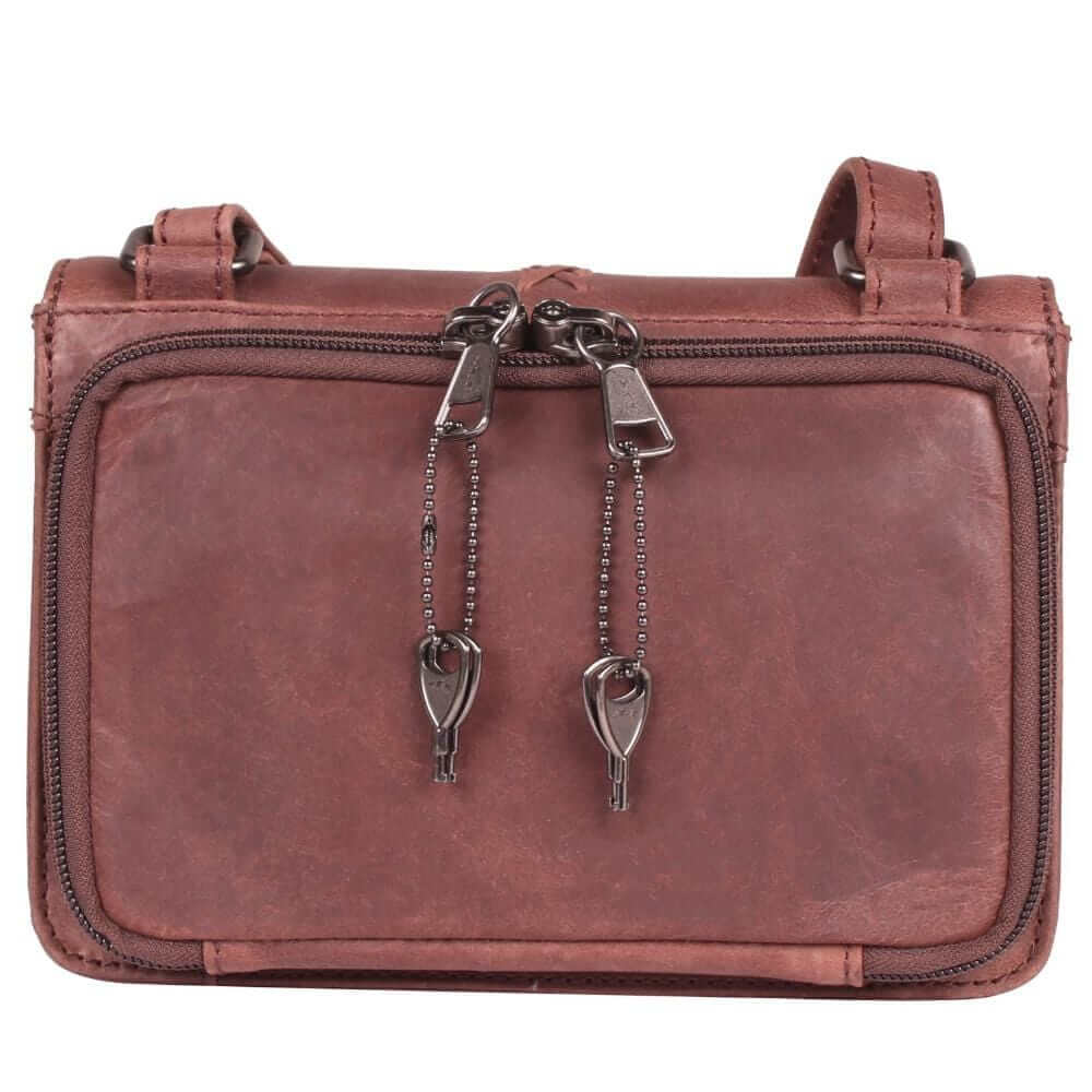 Lady Conceal Handgun Purses Concealed Carry Jolene Leather Lockable CCW Crossbody Organizer