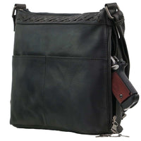 Thumbnail for Lady Conceal Handgun Purses Concealed Carry Faith Genuine Leather Lockable CCW Crossbody Bag Black