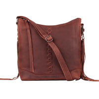 Thumbnail for Lady Conceal Handgun Purses Concealed Carry Blake Scooped Leather Crossbody Lockable CCW Bag Dark Mahogany