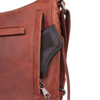 Thumbnail for Lady Conceal Handgun Purses Concealed Carry Blake Scooped Leather Crossbody Lockable CCW Bag