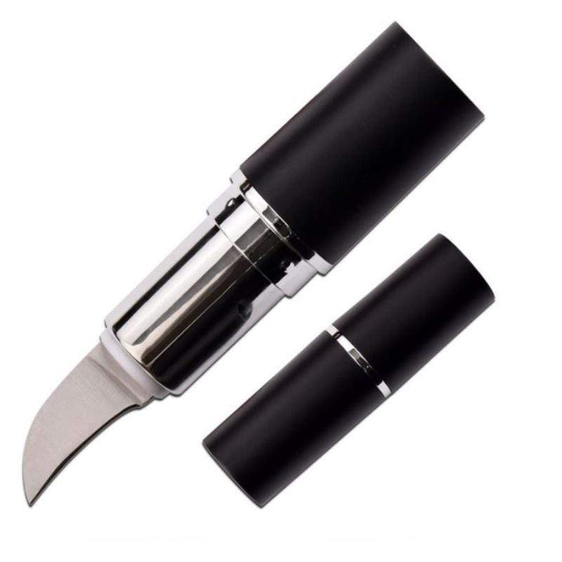 Defense Divas® Knives & Knuckles Lipstick Hidden Self-Defense Knife Black