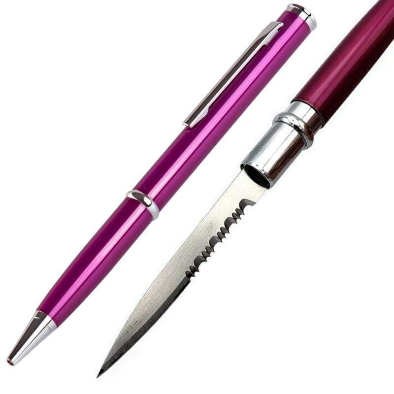 Defense Divas® Knives & Knuckles Write Or Fight Pen Knife Purple