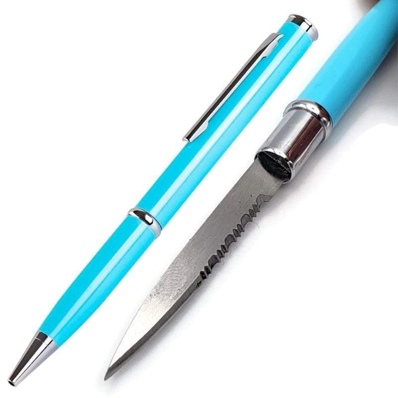 Defense Divas® Knives & Knuckles Write Or Fight Pen Knife Turquoise