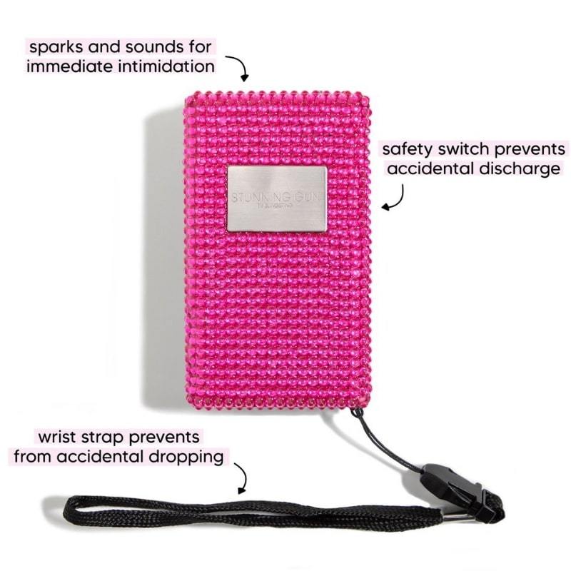 defense divas pink rhinestone bling sting stun gun function diagram