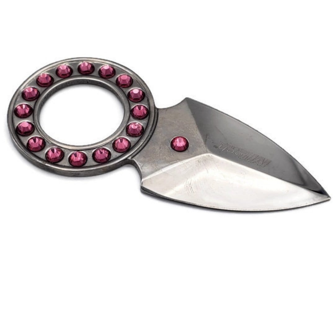 Defense Divas® Knives & Knuckles Pink Crystal Knife Necklace