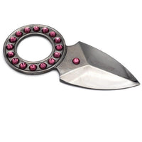Thumbnail for Defense Divas® Knives & Knuckles Pink Crystal Knife Necklace