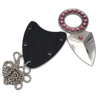 Thumbnail for Defense Divas® Knives & Knuckles Pink Crystal Knife Necklace