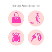 Thumbnail for Bling Pink Heart Panic Alarm Personal Safety Flashlight Key Chain