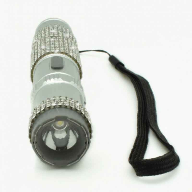 defense divas taser rhinestone bling stun gun flashlight view