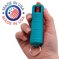 Thumbnail for Defense Divas® Pepper Spray Police Magnum OC-17 Teal Pepper Spray Keychain