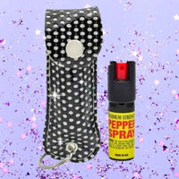Thumbnail for diamond-defender-bling-pepper-spray-keychain-pouch-black