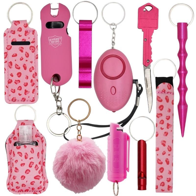 Fight Fobs® Pink Leopard Defensive Key Chain Gift Set