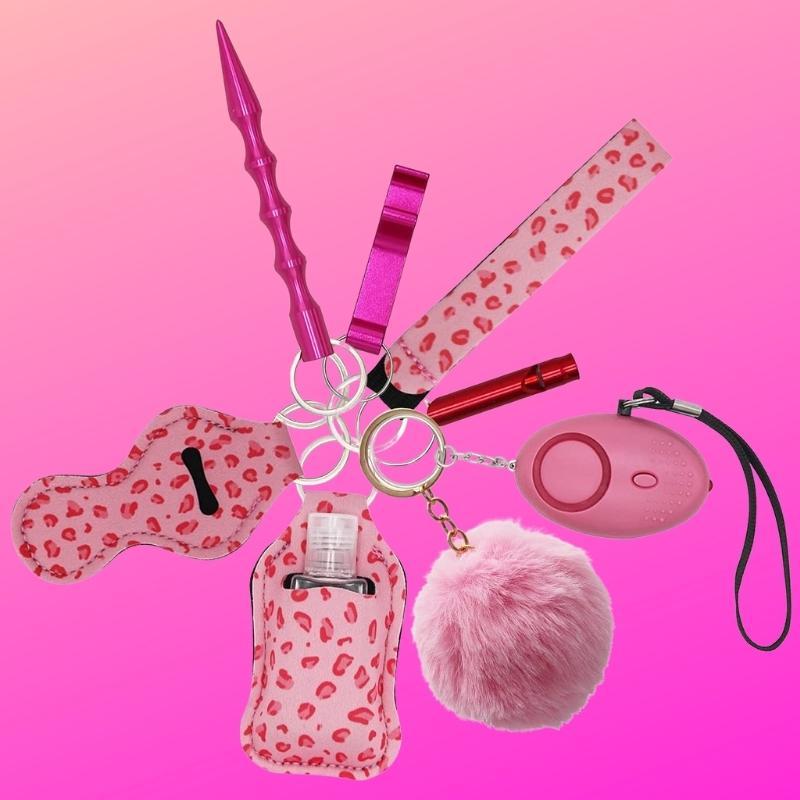 Fight Fobs® Pink Leopard Defensive Key Chain Gift Set | Defense Divas®