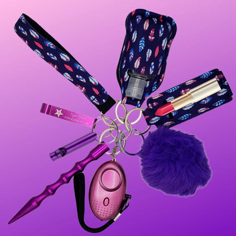 fight fobs tribe vibe purple self defense keychains 