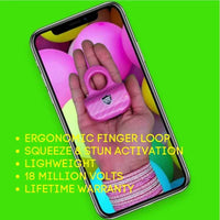 Thumbnail for fingerloop-sting-ring-pink-stun-gun-in-palm-of-hand