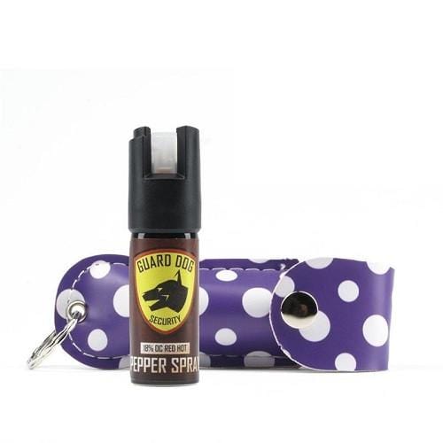 Guard Dog Pepper Spray Fireista Collection Fashion Designer Pepper Spray Keychain Purple Polka Dot